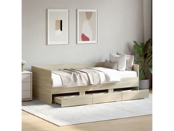 Sofá Cama Con Cajones Sin Colchón Roble Sonoma 90x190 Cm