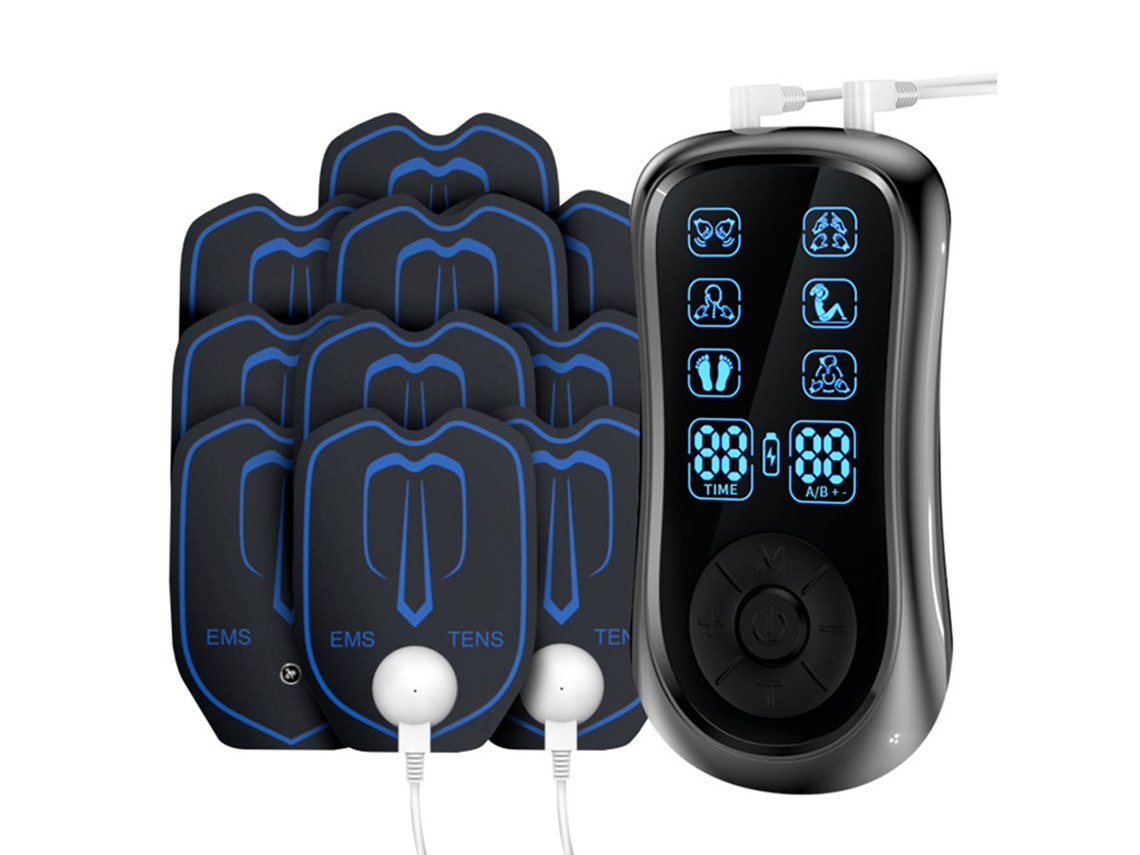 Mini Massageador Elétrico Profissional de Estimulação Muscular Tens para o Corpo Todo com 6 Modos de Funcionamento. MDUG (dez Eletrodos)