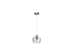 Lámpara colgante Stela 1xe27 Cromo 13x13 Cm Pantalla de cristal transparente Fabrilamp