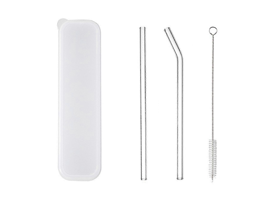 Juego de pajitas de vidrio transparente y reutilizables y lavables para embarazadas, resistentes a las manchas de lápiz labial. Rosewell