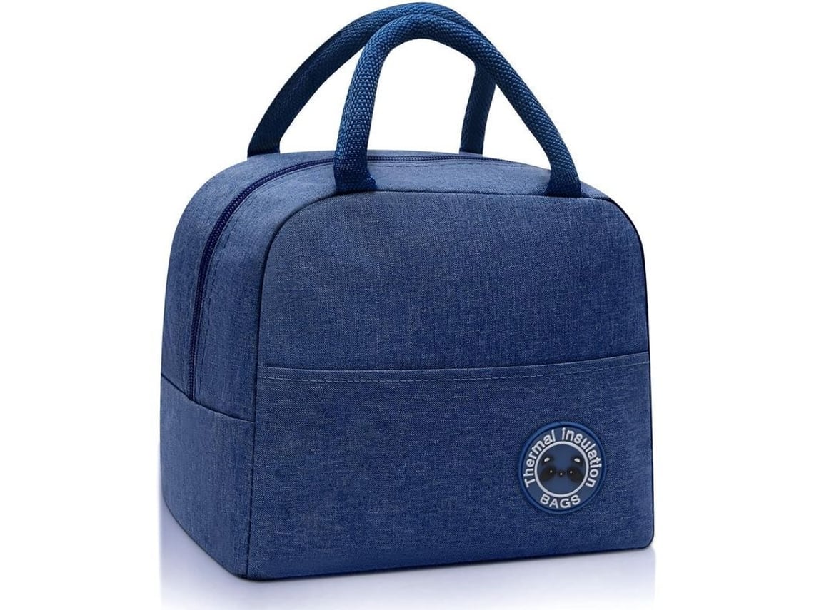 Bolsa térmica impermeable para el almuerzo Rebe-Linjou con bolsillo frontal portátil (gris-margarita)