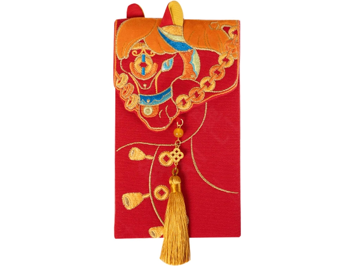 Sobres Tradicionales De Brocado Rojo Con Diseño En Relieve 3d – Bolsa De Tela Reutilizable