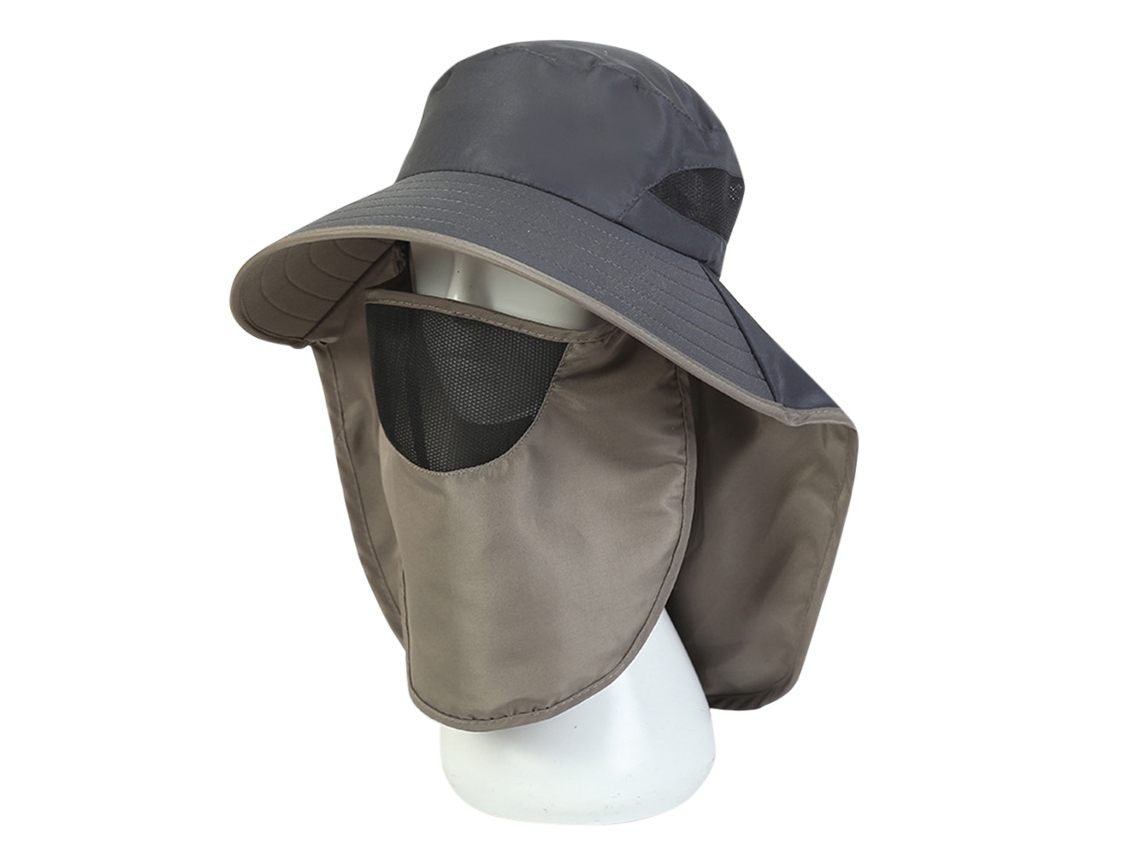 Gorro Unisex De Senderismo Con Protección Uv, Solapa Para El Cuello Y Máscara De Malla Plegable Ajustable Y Extraíble.