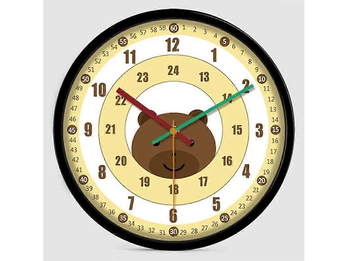 Reloj de pared educativo para niños con diseño de dibujos animados, ideal para decorar habitaciones infantiles y aulas. GOKOCO