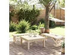 Bancos de jardín (2 unidades, madera maciza de abeto, DKD, decoración del hogar)