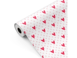 Rollo Papel Regalo Corazones Lila 62cm X 80m Bobina Resistente San Valentín Bodas - Fp Fiesta Paper