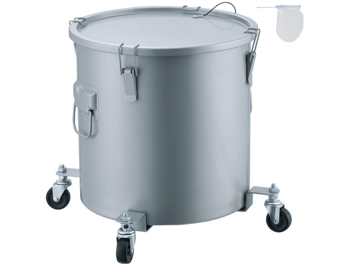 Contenedor de aceite usado Tekmaquinas de 30 l con ruedas y tapa | Tanque de aceite portátil Tekmaquinas con filtro | Cubo para freidora de 30 l con ruedas