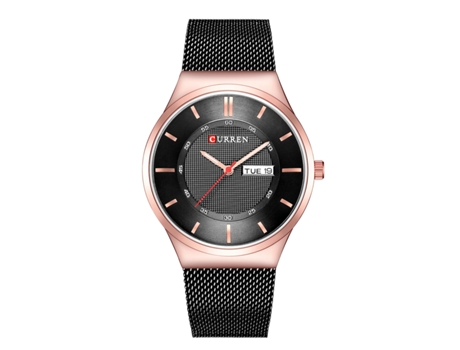 Relojes para Hombre Reloj de Cuarzo con Calendario Impermeable a la Moda Reloj de Pulsera para Ocio y Negocios para Hombres-Concha Rosa Negra LUUCOZK