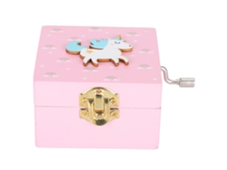 Caja de música de madera hecha a mano para decoración y regalos.