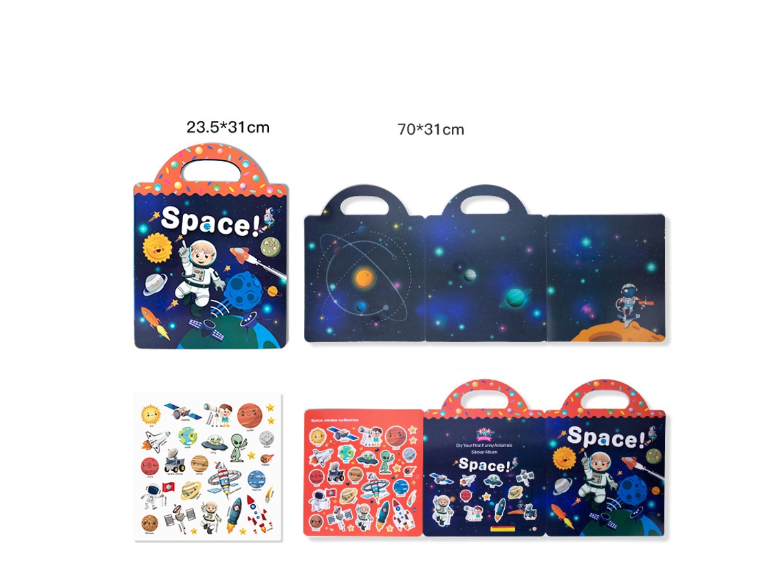(estilo 7) Libro De Pegatinas Reutilizables Para Niños Con Un Juego De Rompecabezas De Bricolaje Gratuito, Adecuado Para Niños.