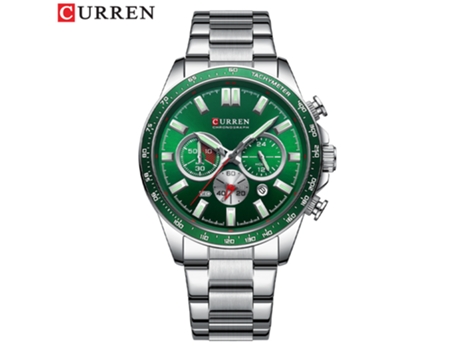 Relojes para Hombre Reloj con Correa para Hombre Relojes de Pulsera con Calendario de Cuarzo Resistentes al Agua para Hombre-Concha Blanca Verde LU...