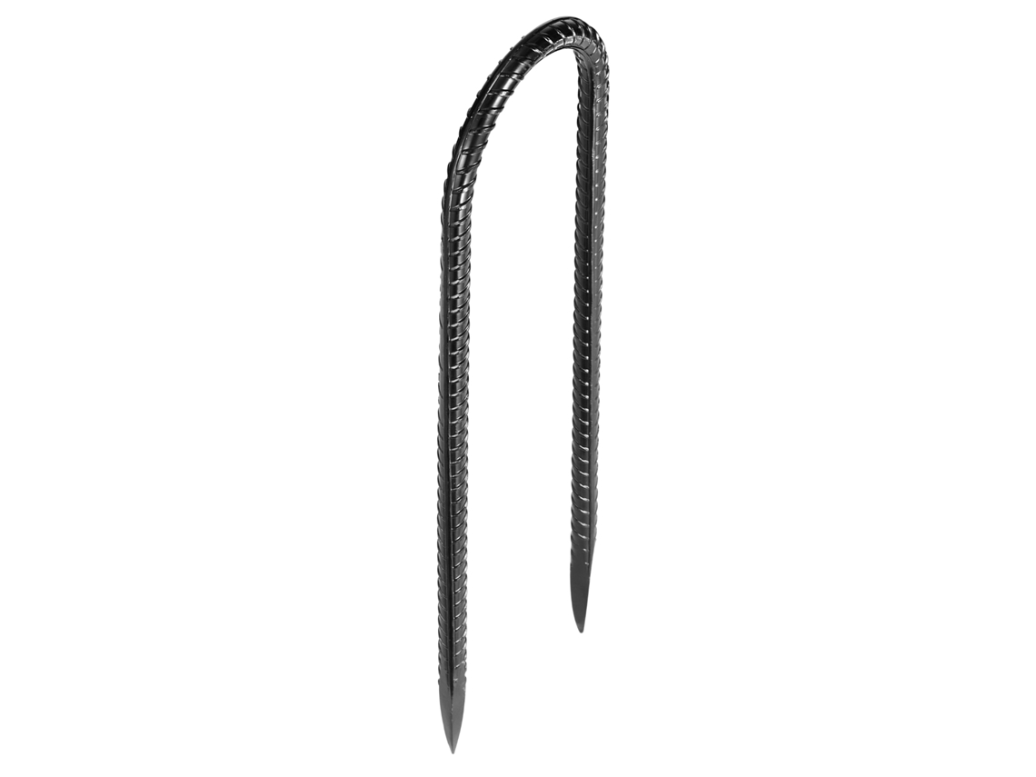 12 estacas de acero negras en forma de U Succebuy, 254 x 55,88 mm