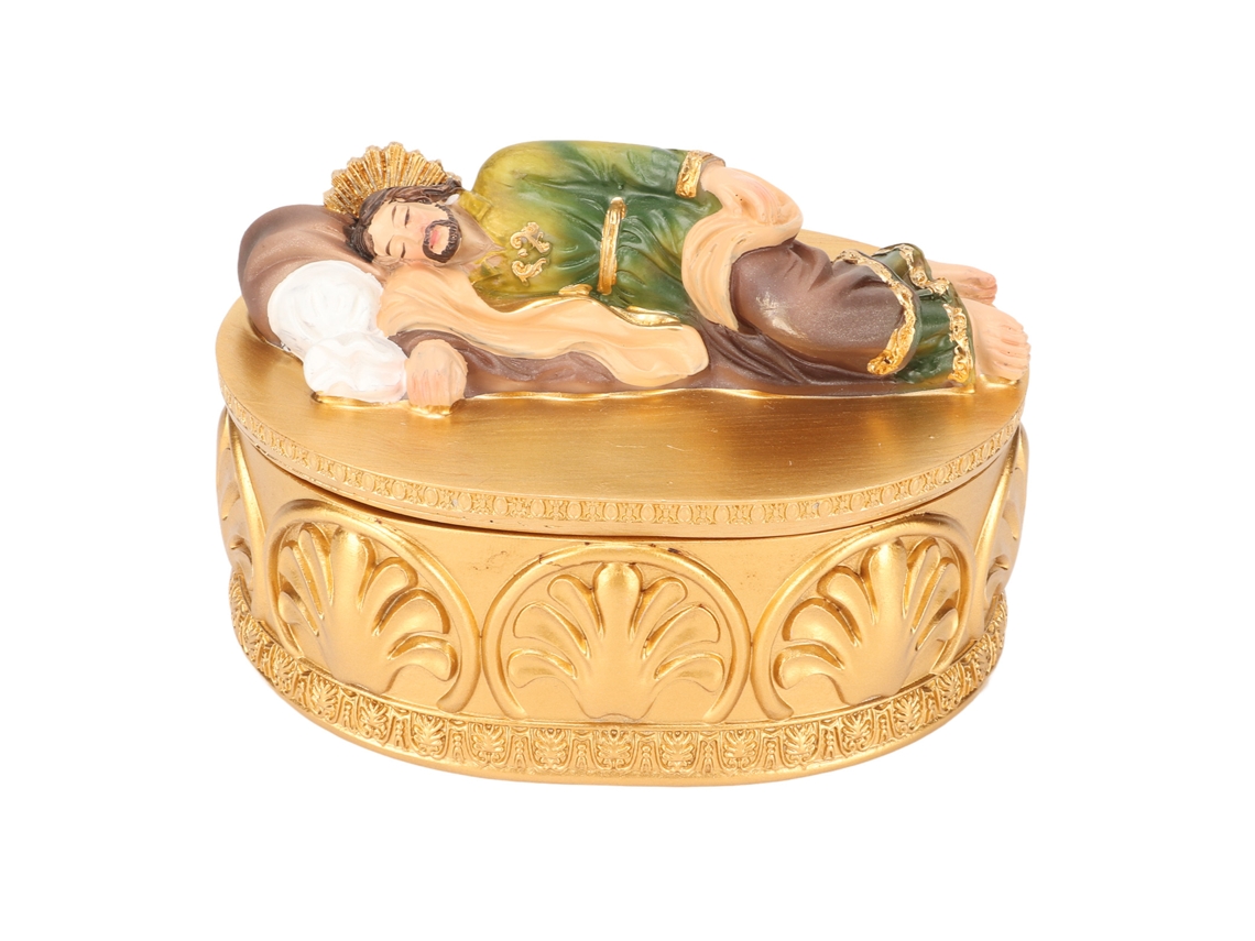 Joyero de San José, resina, exquisita artesanía, regalo católico