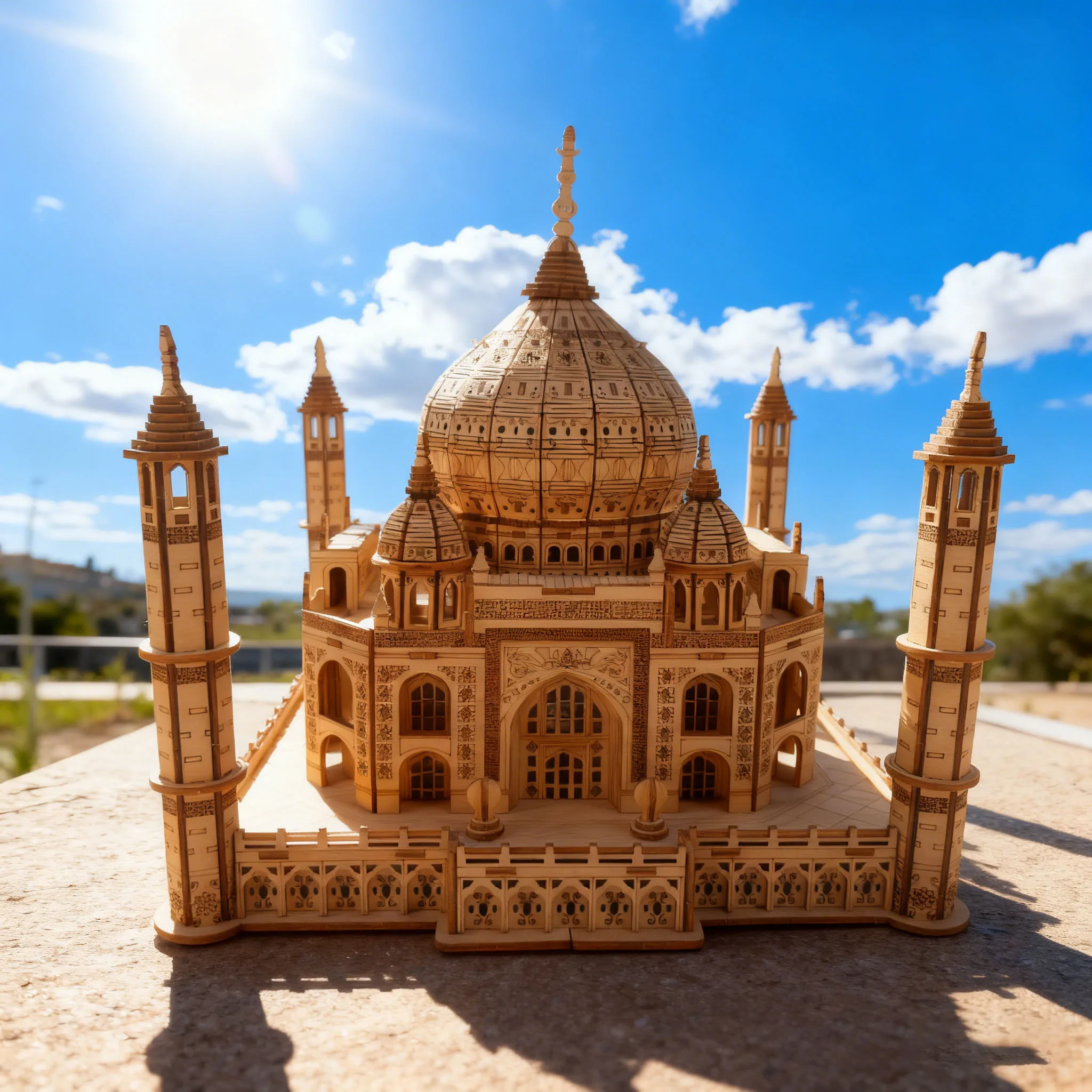 Rompecabezas De Madera 3d Modelo Taj Mahal, Kit De Bricolaje