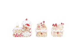 Figura decorativa de resina con forma de tren navideño