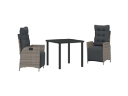 Maison Exclusive - Conjunto De Comedor De Jardín 3 Pcs Gris Ratán Sintético