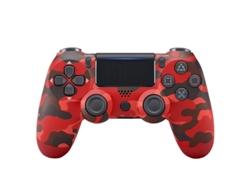 Mando Bluetooth Con Estampado De Camuflaje Rojo, Compatible Con Ps4 Y Pc, Diseño Ergonómico Y Control Preciso. (132 Comandos)