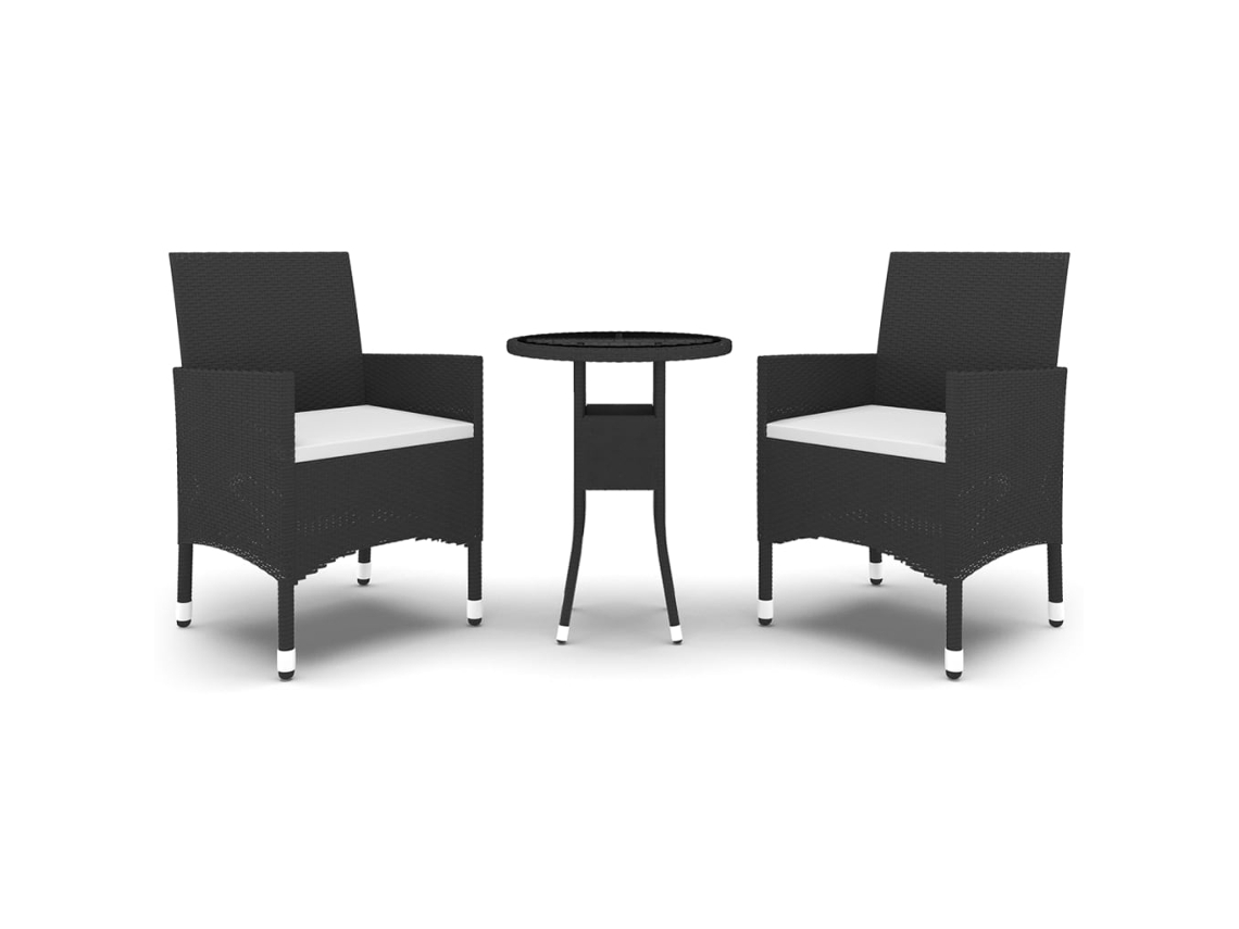 Maison Exclusive - Juego De Comedor De Jardín 3 Piezas Ratán Sintético Negro