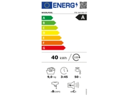 Lavadora Whirlpool FFB 948 BSV IT de carga frontal, 9 kg, 1400 rpm, blanca