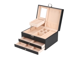 Caja de almacenamiento de joyas de varios niveles con cierre