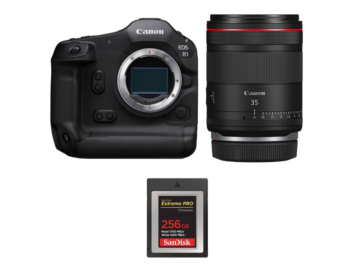 Canon EOS R1 + RF 35mm F/1.4 L VCM + 1 Sandisk 256GB Extreme Pro CFExpress Tipo B + Libro electrónico “20 consejos para fotos impresionantes”
