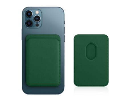 Tarjetero Magsafe iPhone 12 Cuero Sujeción magnética Verde AVIZAR