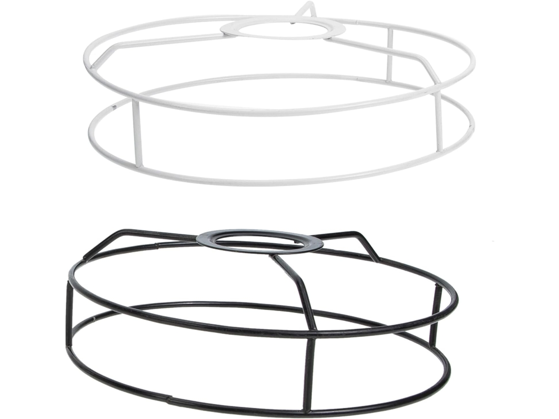 Juego De 2 Marcos Redondos De Metal En Blanco Y Negro, Soportes Resistentes Para Lámparas Colgantes, Suministros Para Bricolaje.