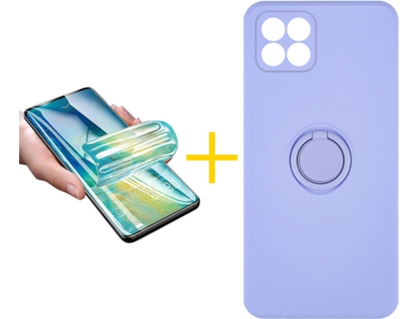 Carcasa + Protector de Pantalla para Huawei P40 Lite ACCETEL Morado Lila