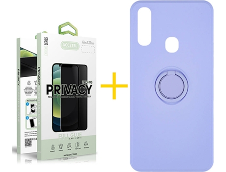 Carcasa + Protector de Pantalla para Samsung Galaxy A20e ACCETEL Morado Lila