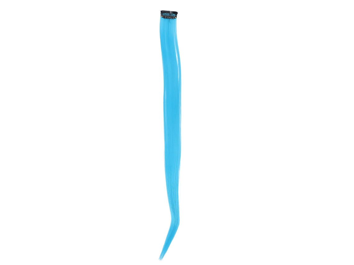 Extensiones De Pelo Clip-in Color Azul Para Fiesta, 55cm Largo, Faciles De Usar Y Estilar