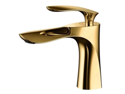 Grifo Para Lavabo De Baño, Grifo Compuesto De Latón, Grifo Compuesto Para Lavabo Cromado Bañado En Oro (manguera No Incluida).