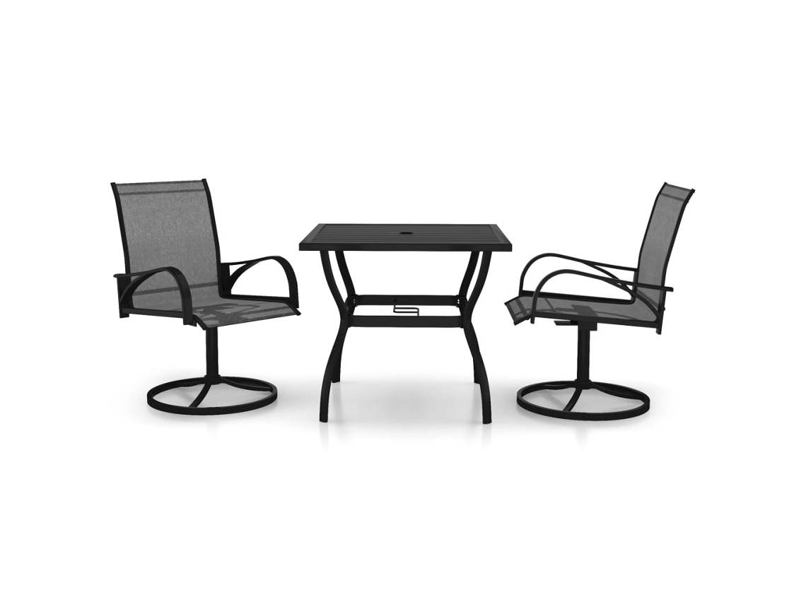 Maison Exclusive - Juego De Comedor Para Jardín 3 Piezas Textilene Y Acero