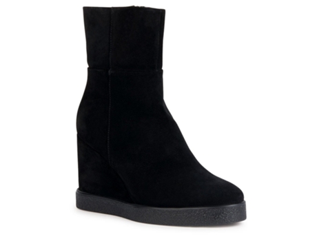 Botines Cuña Elidea Negro EU 40 Mujer GEOX