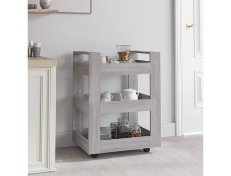 Carrito De Cocina VIDAXL Gris Madera contrachapada (60x45x80 cm)