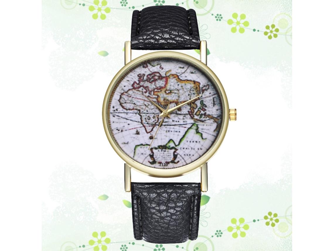 Reloj De Pulsera Unisex Para Parejas En Piel Sintética Con Diseño Sencillo Y Movimiento De Cuarzo Negro.