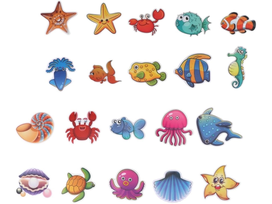 20 Pegatinas Antideslizantes Para Baño,juego De Pegatinas Náuticas De Dibujos Animados