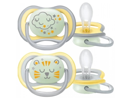 AVENT Ultra Air Nighttime 2 Chupetes Orthodontic 18 Meses