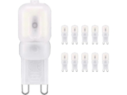 Rebe-10pcs Bombillas Led G9 1.5w 220v Regulables Lente Mate Luz Blanca Fría 6000-6500k Para Lámparas De Techo Candelabros Interiores