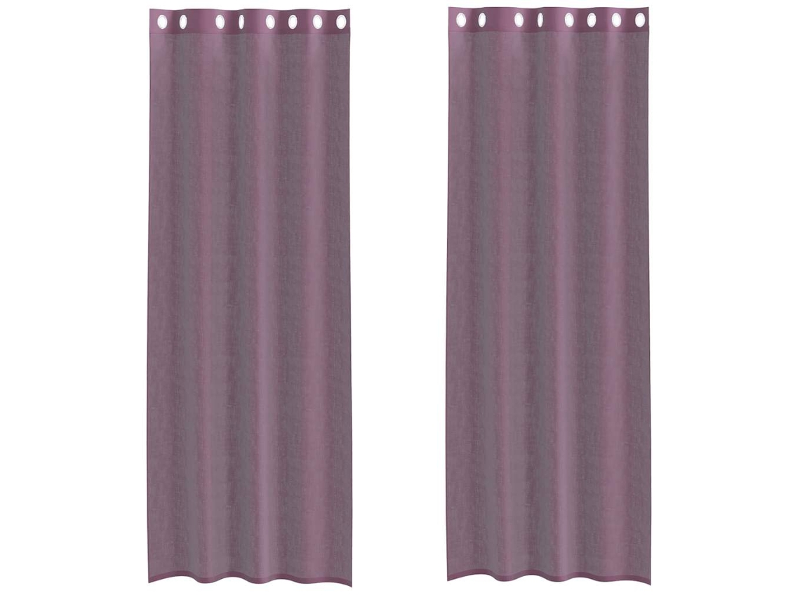 Maison Exclusive - Cortinas De Gasa Con Ojales 2 Uds Morado 140x260 Cm