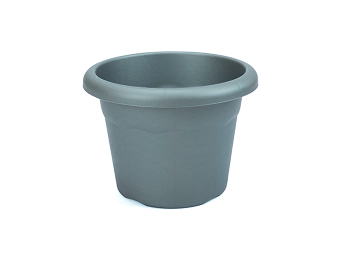 PLASTIKEN TERRA - Maceta Redonda Medida 26 cm 6L Antracita