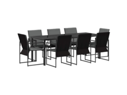 Maison Exclusive - Conjunto De Comedor De Jardín 9 Pcs Negro Y Antracita