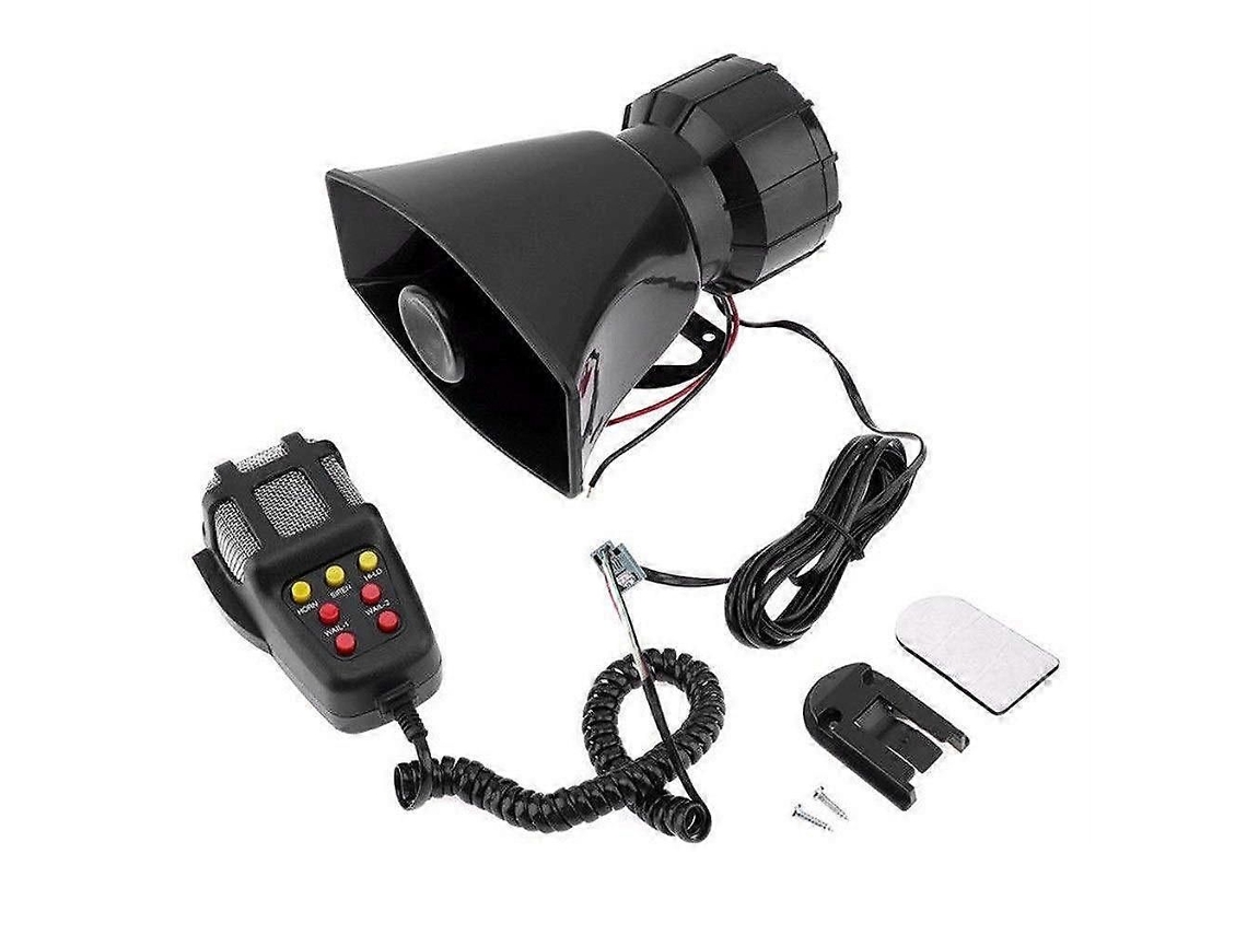 Alarma Universal Para Motocicleta Y Automóvil Con Bocina De 7 Tonos, 12 V, 100 W, Sirena De Policía Con Altavoz (negro).