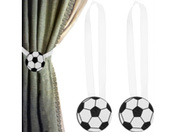 Rebe-2pcs Abrojos De Cortina Creativos De Fútbol Con Imán Para Atar Cortinas Modernas Y Decorativas 6,1x6,1x23cm