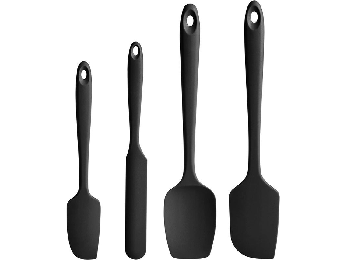 2026da-set De Espátulas De Silicona, Food-grade Sin Bpa, Resistente Al Calor Hasta 600°f, Utensilios De Cocina Para Hornear Y Mezclar (negro)