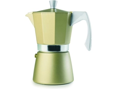 Cafetera IBIILI Evva Dorado (6 Tazas - Aluminio y Acero Inoxidable)