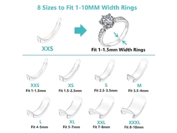 Ajustador de talla de anillo invisible y portátil, 8 tallas