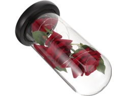 Lámpara Rosa Roja Eterna Con Cúpula De Cristal Y Led - Luz Romántica Para El Día De San Valentín