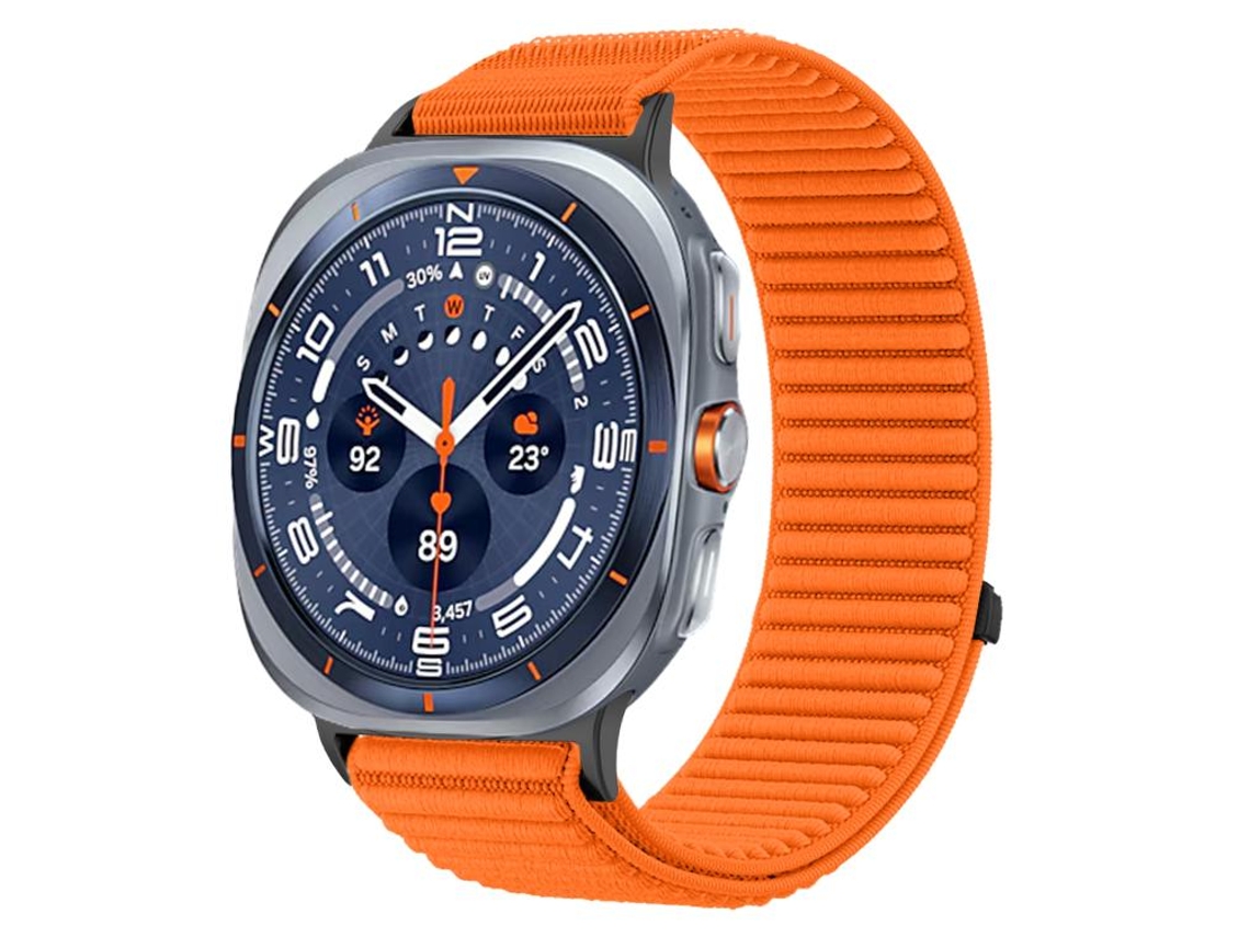 Correa trenzada de nailon ultrarresistente para Samsung Galaxy Watch con cierre de velcro e interfaz metálica (47 mm)
