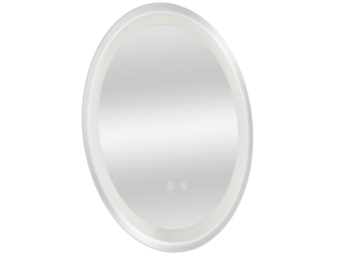 Espejo de pared con LED Maratea para baño antivaho redondo aluminio cristal 60 x 60 x 3 cm Plateado PRO.TEC