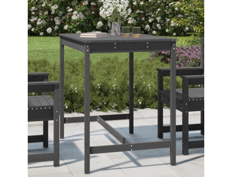 MAISON EXCLUSIVE Mesa de jardín madera maciza pino gris 121x82,5x110 cm